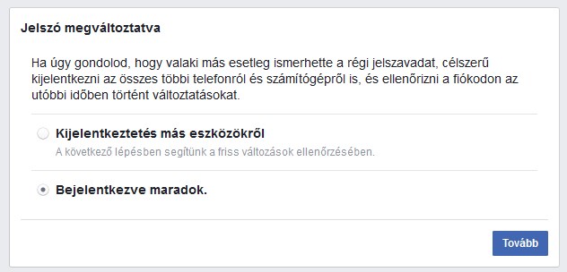 Facebook kijelentkezés más eszközökről panel