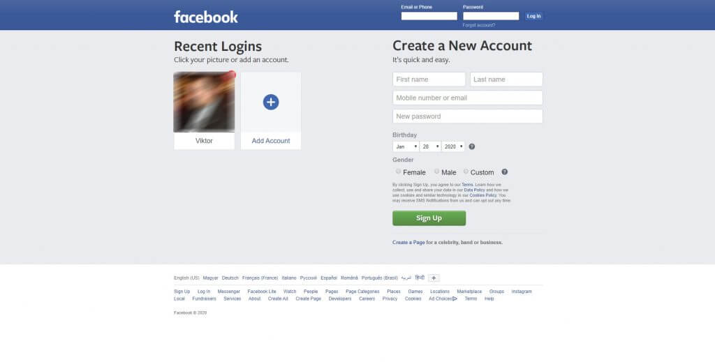 facebook download login